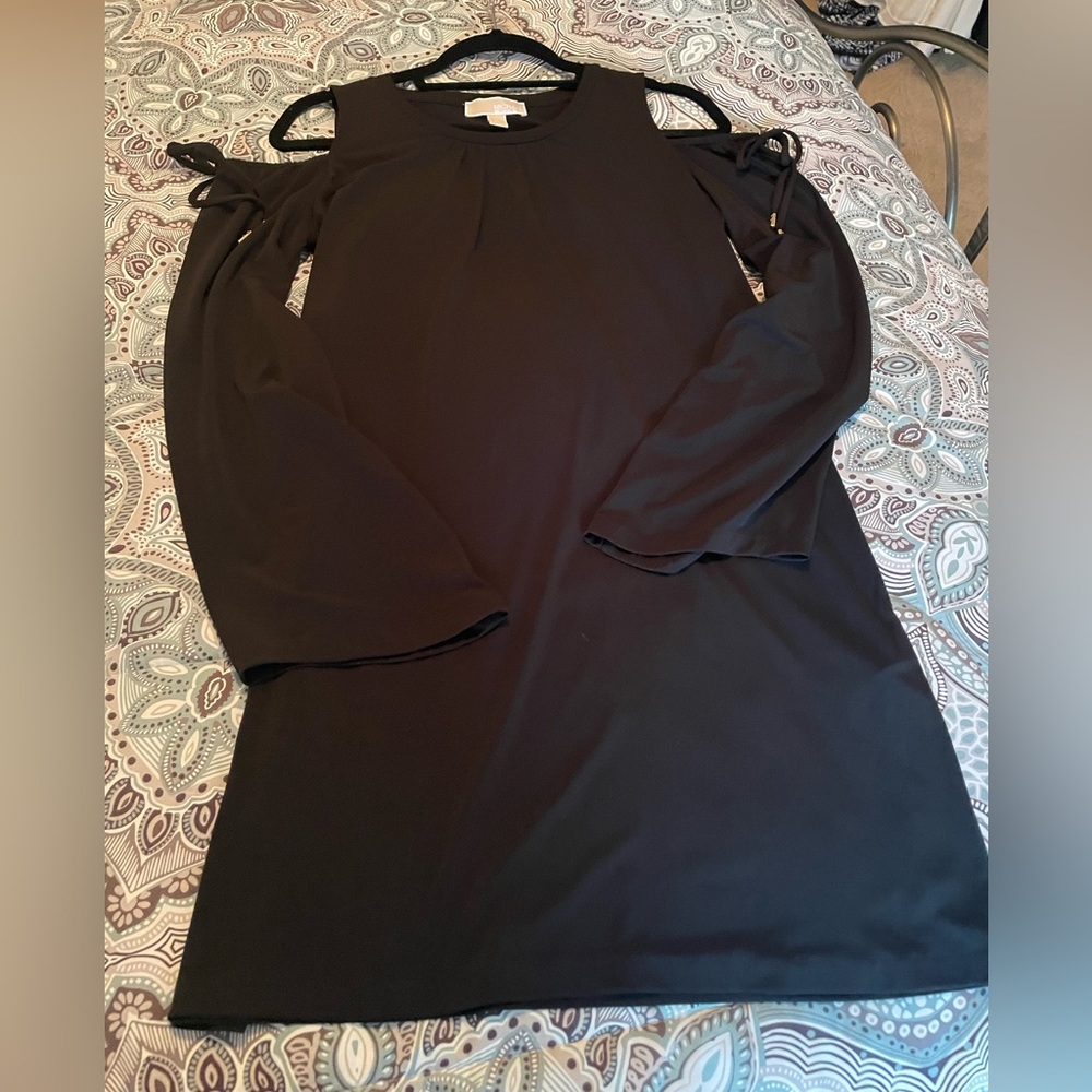Michael Kors black cold shoulder dress